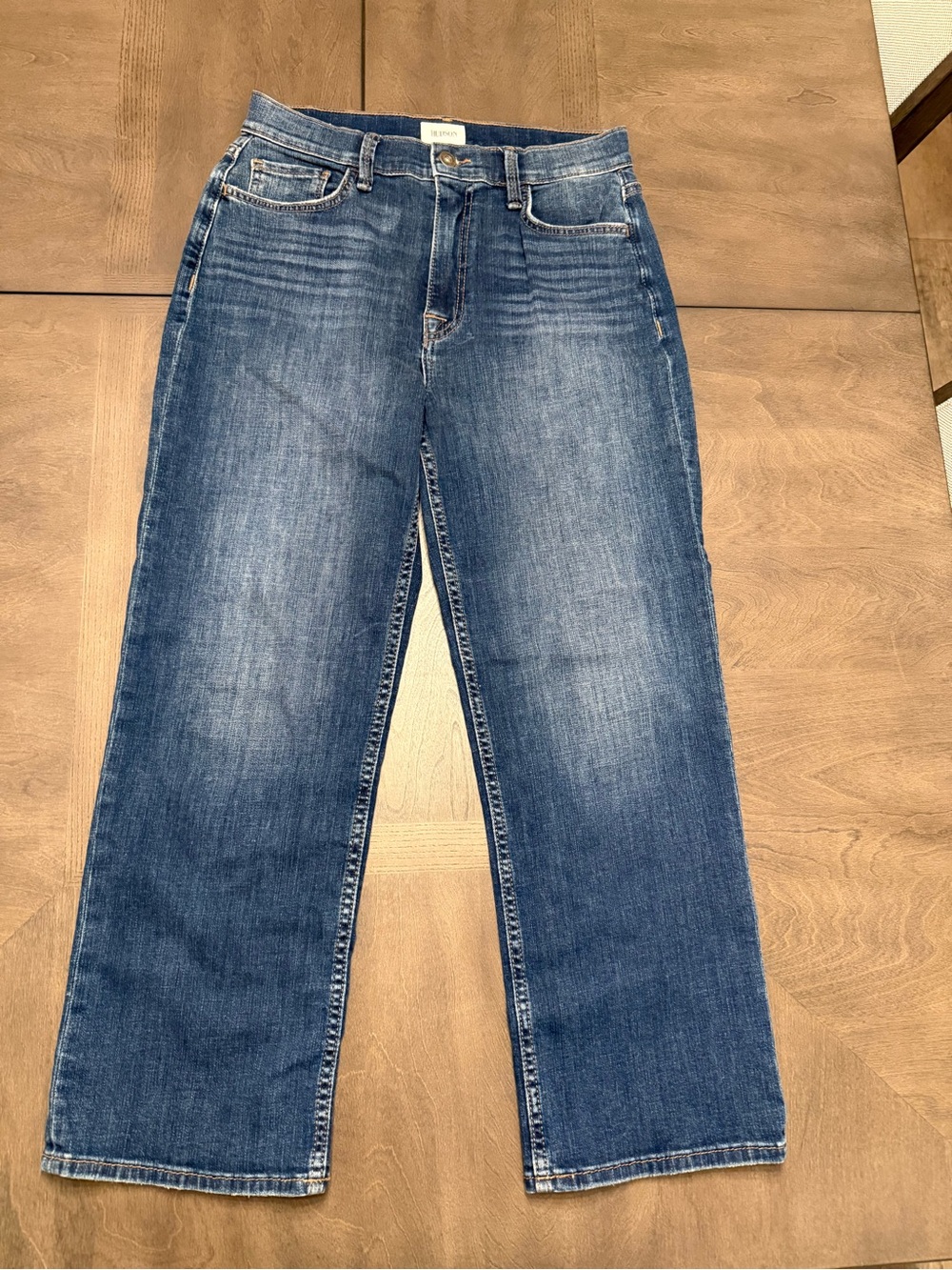 Hudson NOA High Rise Straight Cropped Jeans in Medium Blue Wash Size 27 EUC